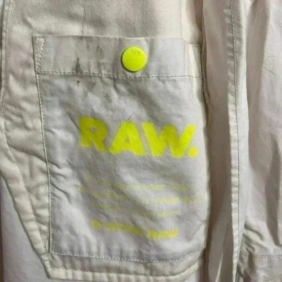 G Star  Raw Long White Coat Size Medium - Picture 9 of 12